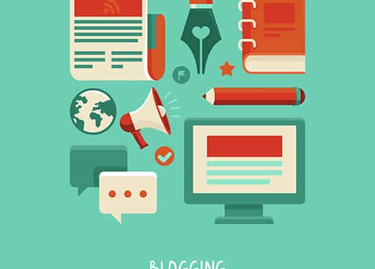 Icons representing blogging and writing
