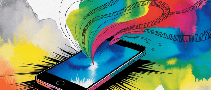 ink and watercolor illustration representing viral content