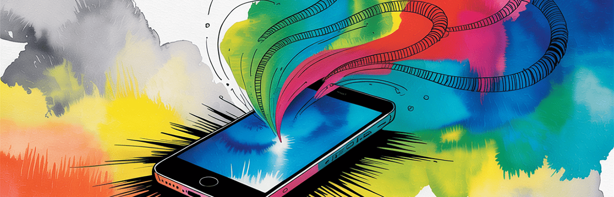 ink and watercolor illustration representing viral content