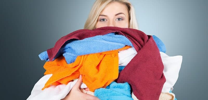 woman doing laundry