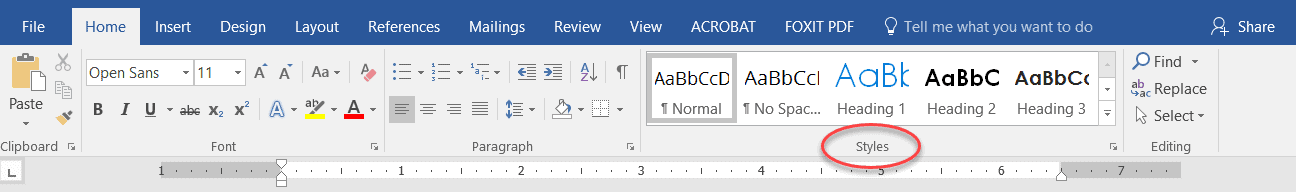 text styles in Word