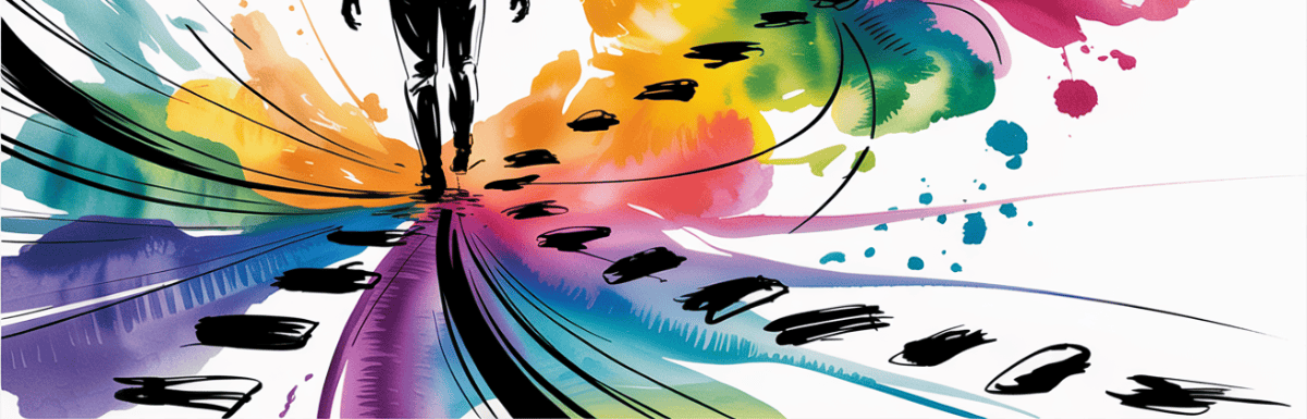 bold colorful ink and watercolor that illustrates the concept of being discoverable