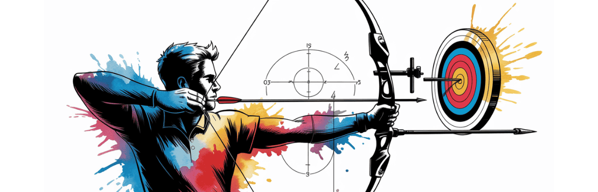 bold colorful ink and watercolor that illustrates the concept of precision