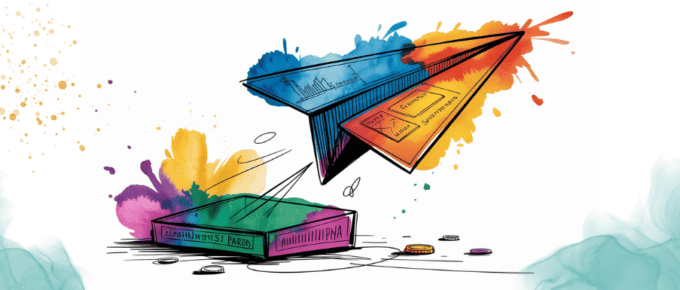 bold colorful ink and watercolor that illustrates the concept of a minimum viable business