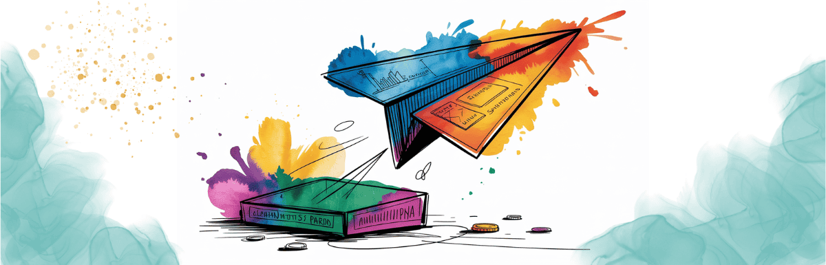bold colorful ink and watercolor that illustrates the concept of a minimum viable business