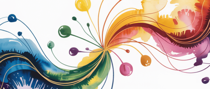 bold colorful ink and watercolor that illustrates the concept of reputation
