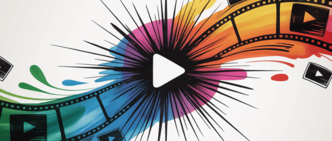 bold colorful ink and watercolor that illustrates the concept of video marketing tips