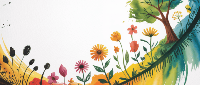 bold colorful ink and watercolor that illustrates the concept of a growth arc