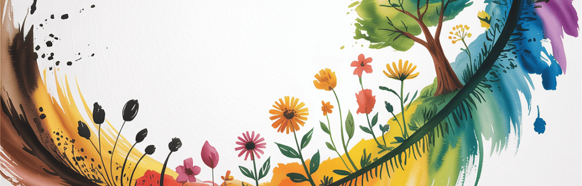 bold colorful ink and watercolor that illustrates the concept of a growth arc
