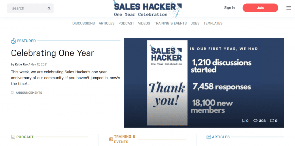 Sales Hacker screen shot