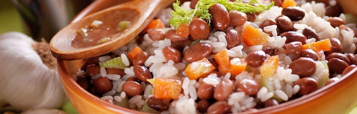 a bowl of rice and beans - inspiration for The Rice and Beans Millionaire book