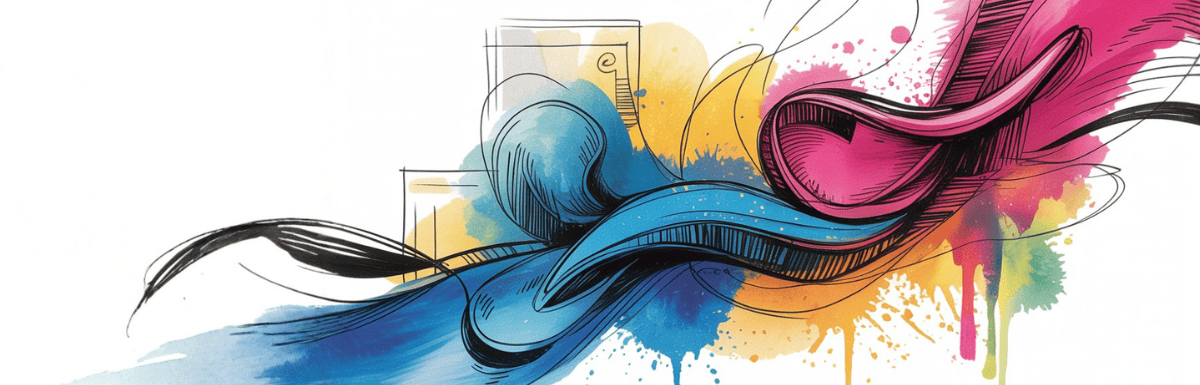 bold colorful ink and watercolor that illustrates the concept of branding
