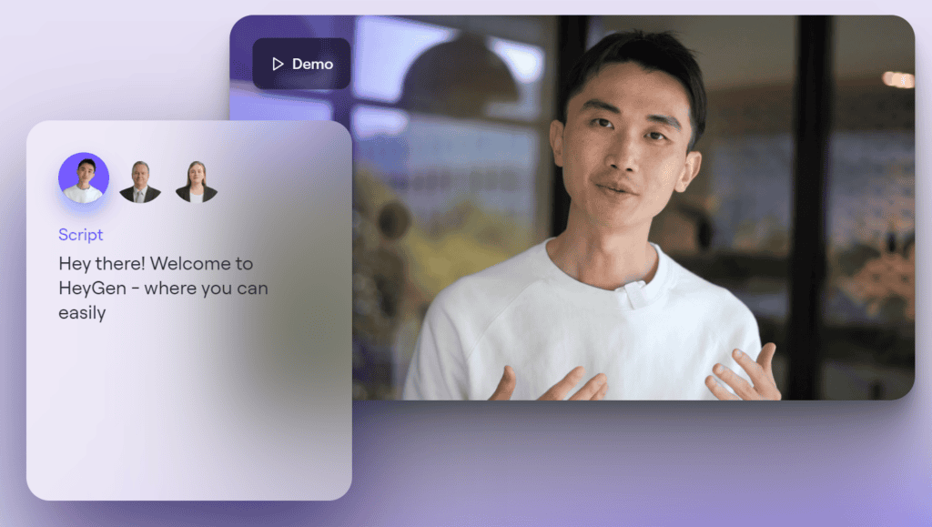 Heygen demo video showing how natural the AI avatar is.
