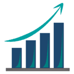 graph and arrow, representing growth and results tracking