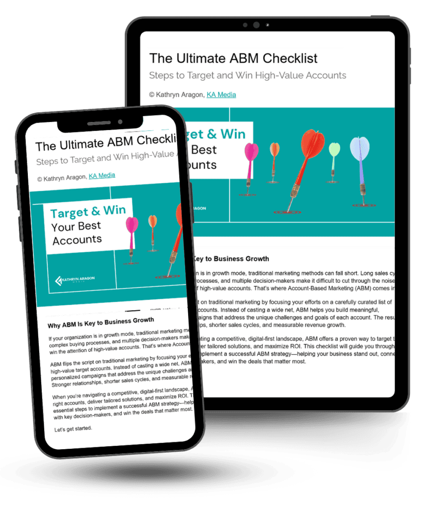 The Ultimate ABM checklist on an ipad and iphone