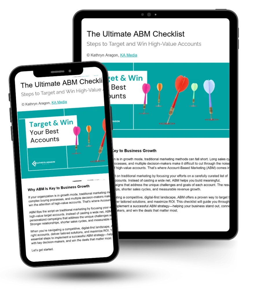 The Ultimate ABM checklist on an ipad and iphone