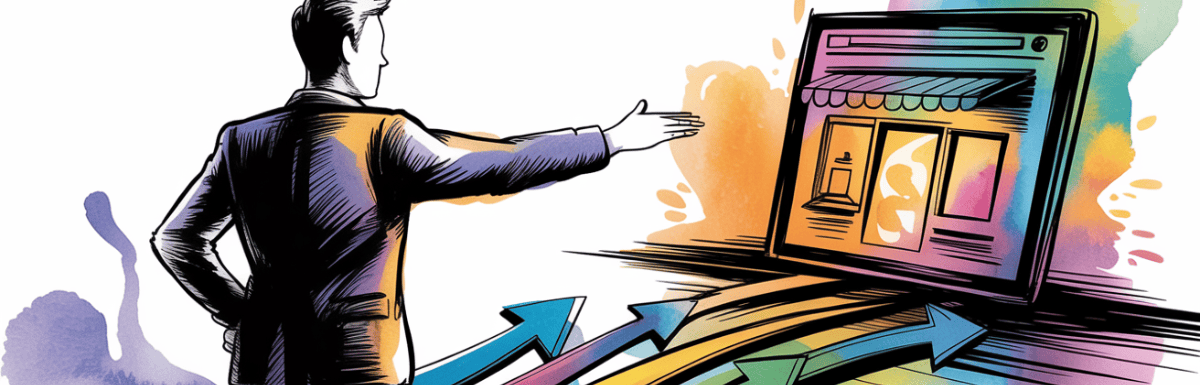a business owner using conversion tools to direct traffic to their website