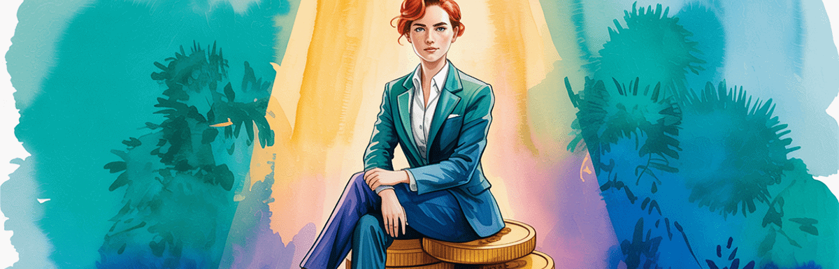 validate offers, illustrated by a founder sitting on a pile of money