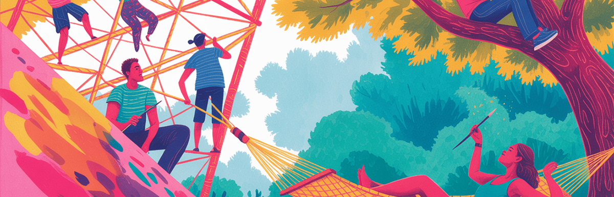 watercolor and ink representing Playful by Cas Holman