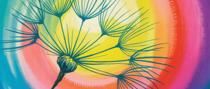 Concept for the book You Can Just Do Things - dandelion pod ready to blow